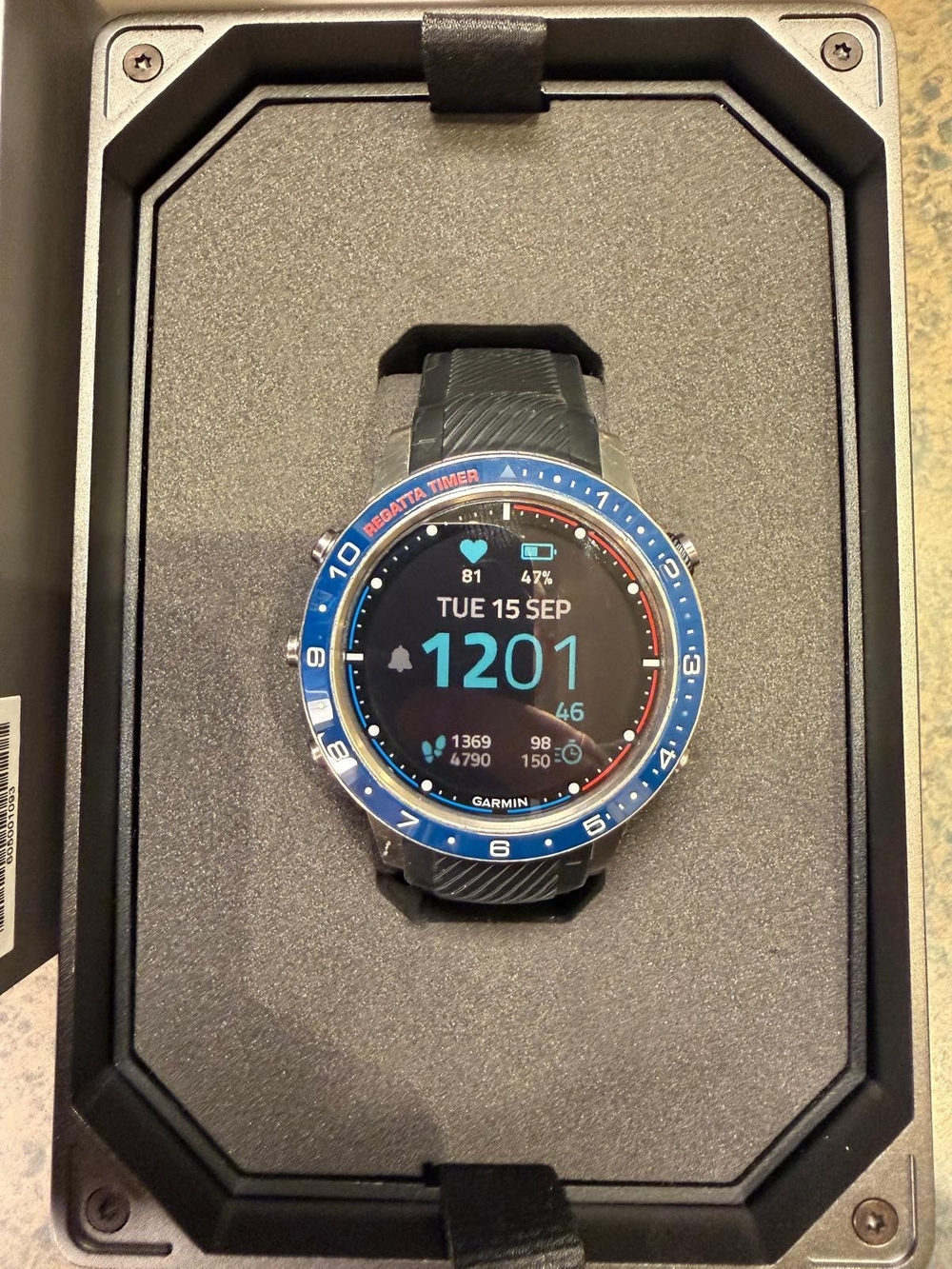 Garmin Blue and Black Smartwatch - Fitness GPS Wearable